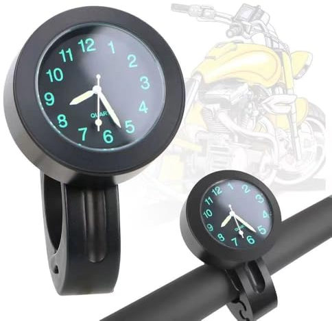 POFET Motorraduhr für Lenker Wasserdicht,Fahrrad Uhr,Lenkeruhr Motorrad,Motorrad Lenkeruhr,Fahrraduhr für Lenker,Motorrad-Uhren,Lenkerhalterung Uhr