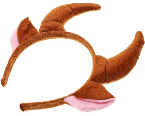 TOYANDONA Horn Kinder 2 Halloween-kostüm-ochsen-stirnband Tier-stirnband Stierohren-stirnband Cosplay- -stirnband Braunes Ochsen-stirnband Mit Horn Für Kinder Erwachsene
