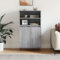 HETFTJN Highboard, Eckschrank Wohnwand Büroschrank Highboard Geeignet für Entrance Flur Badezimmer Schlafzimmer Grau Sonoma 60x36x110 cm Holzwerkstoff