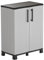 INTEC - Armoire de rangement Gris 68 x 37 x 90cm Meuble de rangement Intérieur Extérieur 2 portes 2 Etagères Charnière acier