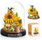 Flower Building Set, Flowers and Insect Animals Micro Building Blocks Kit with Transparent Cover, Creative Flowers Botanical Mini Bricks Toys Birthday Gifts for Adults Boys Girls (Ladybugs)
