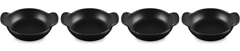 Le Creuset Enameled Cast Iron Gourmand Collection Set of 4 Mini Round Braiser,.3 qt., Matte Black