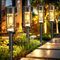 btfarm 4 Pack Solar Lights Outdoor Garden, Stake Lights Solar Powered Waterproof, Auto On/Off Outside Pathway Garden Light Ornament for Yard Driveway Patio Lawn Decorative, Warm White