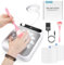 Nail Dust Collector, Dust Collector Nail Tech with LED Light & 2Pcs Reusable Filters & Cleaning Brush, Nail Fan Vacuum Dust Collector for Salon Home, Manicure Acrylic Gel Nails Polishing (White)