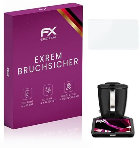 atFoliX Glasfolie passend für Vorwerk Thermomix® TM7®, Panzerfolie 9H Hybrid-Glass FX Schutzpanzer Folie