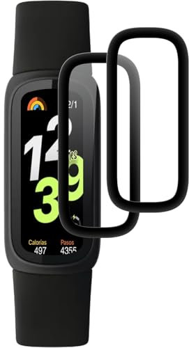 Panzer Schutz Glas Kompatibel mit Fitbit Inspire 3, HD Klar Panzer Schutzfolie, 3D Runde Kante Displayschutzfolie, Touch Sensitive, Blasenfest Installation, Anti-Kratzen Panzerfolie - 2 Stück