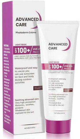 Sonnencreme LSF 100, Sensitiv Sonnencreme Gesicht, Anti-Aging Sonnenschutz Gesicht für Gesicht und Körper, Sunscreen für Beruhigende und feuchtigkeitsspendende
