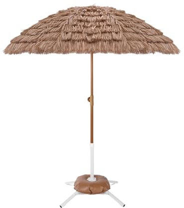 Parasol Balcon, Parasol Paille de Jardin Exterieur Inclinable, avec Sac de Transport, Idéal pour Jardin, Balcon, Plage, Terrasse(2.4M)