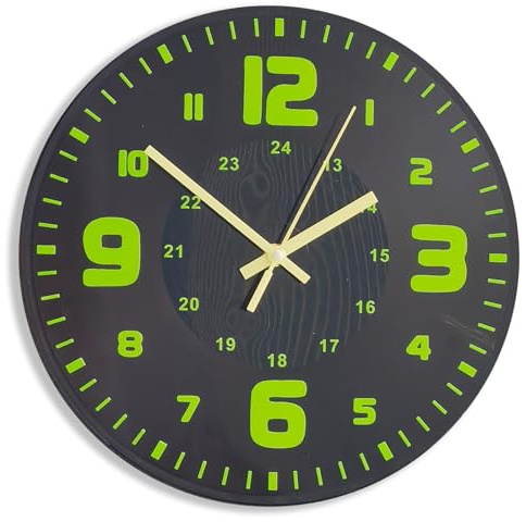 Viiluuxr Leuchtende Wanduhr Funk ohne Tickgeräusche, 30cm Vinyl Spiegelkunststoff Wanduhren mit Batteriebetrieben Modern Einfach Groß Digital Led Uhr Lautlos für Zimmer Zuhause Küchenuhr. (Stil A)