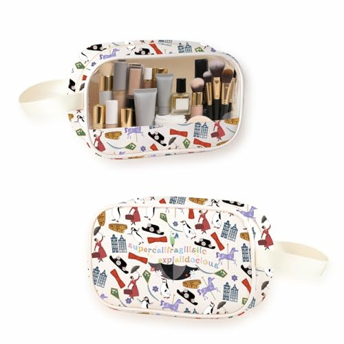 Mary Inspire transparente Make-up-Tasche, Superkalifragilistischer Regenschirm, Poppins, Reise-Kulturbeutel, Mary, Musikalisches Filmgeschenk, Super C-Make-up, 26CM(10.24'')*17CM(6.69'')*9CM(3.54'')