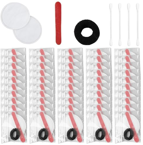 GOMETY 100 Stück Hotel Kosmetik Set,Einzeln Verpackt Hotel Vanity Set Amenities Kit Hotelbedarf Toilettenartikel Gastgewerbe Hygiene Produkte mit Wattepads Wattestäbchen Nagelfeile Haargummi