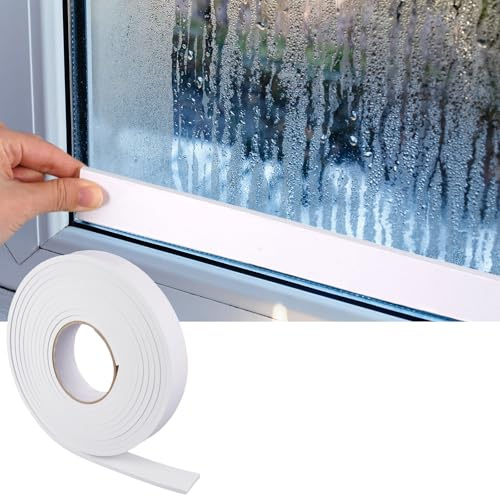 Minxulan Fenster Kondensationsabsorber, 4m x 3cm Anti Kondensations Klebeband für Fenster Anti Condensation Kondensationsstreifen Selbstklebend für Fensters, Spiegel, Badezimmer, Küche, Möbel
