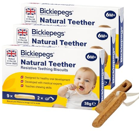 Bickiepegs Teething Biscuit For Babies On Safety Ribbon