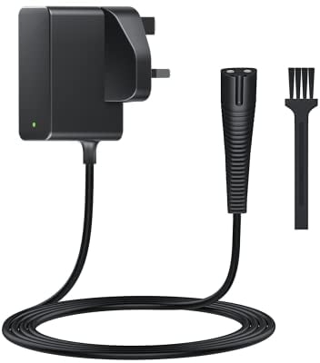 12V Shaver Charger Compatible with Braun Series 1, 3, 5, 7, 9 Trimmer Beard 3 Pin Chargers Power Lead 5544, 5409, 7220, 5377, Epilatpower or Silk-Epil 9, 7, 5, Razor (Not Fit for All-in-one trimmer)
