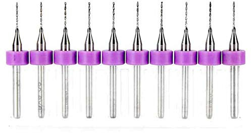 Lot de 10 forets rotatifs en carbure de tungstène 0,5 mm BE-TOOL - 2,5 mm - Tige 1/8 pour PCB, Dremel, Bijoux, CNC, métaux mous, circuit imprimé, outil de gravure, multicolore