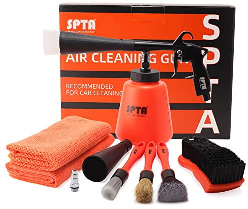 SPTA Auto Reiniger Reinigungspistole Innenreiniger Waschpistole Druckluft Drucklutfpistole Automatische Polierte Beschichtung Griff mit Regelventil f¨¹r Auto, Armaturenbrett,Ledersitze¡