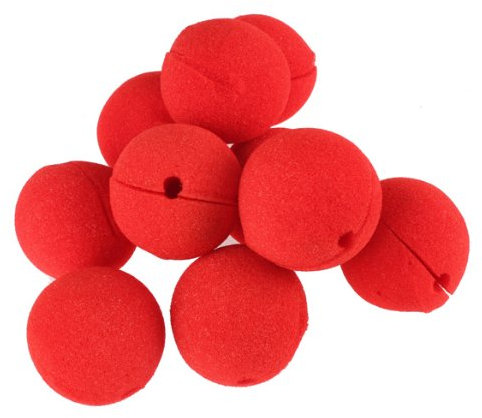 Akaddy Zirkus Clown Rote Nase, 10 STÜCKE Party Schwamm Ball Rote Clown Magische Nase for Halloween Maskerade Ball Kostüm Party Dekoration Set Kleid Zubehör