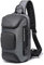Anti-Diebstahl Sling Bag Herren Brusttasche Umhängetaschen Crossbody-Rucksack Wasserdichte Schultertasche mit USB für Arbeit Reisen Wandern (Grau1)