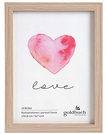 Goldbuch Verona en Bois MDF, Portrait pour 1 Image 13 x 18 cm, Poser, Photo avec Support Mural à Suspendre, Cadre d'environ 14,5 x 19,5 x 1,5 cm, Naturel, Fotoformat: 13x18 cm