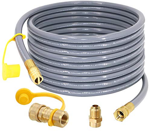 36 Feet 1/2-Inch Natural Gas Hose with Quick Connect Fitting for BBQ, Grill, Pizza Oven, Patio Heater and More NG Appliance, Propane to Natural Gas Conversion Kit - CSA Certified