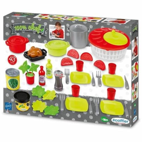 Ecoiffier – kleine Konditorei – 21-teiliges Spielset mit Küchenmaschine, Eier, Donut, Etagere, usw., ideal für Kinderküche, für Kinder ab 18 Monaten
