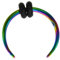 CHICNET Universal Piercing Horseshoe Hufeisen Sichel Form Ohr Nase Edelstahl in bunt, Zwei Gummiringe, Septum Lobe 1.2mm 1.6mm, 8mm-12mm 1.2 x 8mm