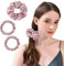 OLESILK 3er-Set 100% Seide Haargummis Kleine Scrunchies Haarschmuck Zopfgummi Haare Ringe Elastische Haarbänder Gummibänder, Lotos