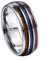 Corato Hawaii Koa Holz Ring 8mm Blau Imitierter Meteorit Wolframcarbid Ring Silber Hochzeit Verlobungsring für Herren Damen 8mm Gewölbter Hoch Polished Größe 62