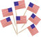 BLUE TOP 100 Stück USA-Flagge Zahnstocher-Flaggen, kleine Zahnstocher, Mini-Stick-Cupcake-Topper, WM-Aufsätze, Party-Dekoration, Feier, Cocktail-Picker für Party, Bar, Sportveranstaltungen.
