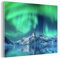MuchoWow Glasbild Glasfoto Wandbild Bilder Deko 40x30 cm Nordlichter - Berg - Schnee