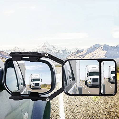 1x Wohnwagen Außenspiegel, Baceyong Wohnwagenspiegel Universal Multi Angle für Caravan Pkw LKW 4WD, Clip-On Abschleppspiegel für Anhänger Verstellbare Verlängerung