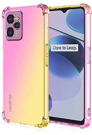 WILLIS TPU Silikon Handyhülle für Realme C35 / Realme Narzo 50A Prime, Durchsichtig Farbverlauf Case, Anti Drop und Anti Scratch Schutzhülle