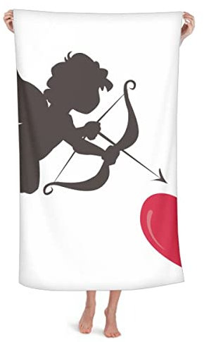 Cupid Angel Decke mit Herzmuster, weiches warmes Flanell, Rot