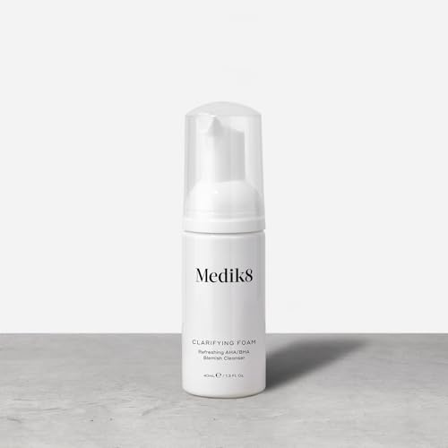 Medik8 Clarifying Foam, Refreshing AHA/BHA Blemish Cleanser - 40ml (Travel) | pH-balanced cleanser, Reveal Visibly Clearer, Smoother & Decongested Complexion, For Blemish-Prone Skin