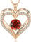 LOUISA SECRET Kette Damen Forever Love Herz Anhänger 925 Sterling Silber Geburtsstein Rosegold Halskette für Damen Valentinstag Weihnachten Geburtstag Schmuck Geschenk für Frauen Mama Frau Freundin