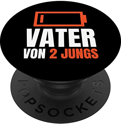 VATER VON 2 JUNGS - Batterie Akku leer Vatertag Jungs Idee PopSockets mit austauschbarem PopGrip