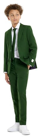 OppoSuits Partyanzug für Teenager, Jungen, einfarbig, für Abschlussball und Hochzeit, inklusive Blazer, Hose und Krawatte, Teen Boys Glorious Green, 12 Jahre
