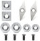 GothicBride Utensili Tornio per Legno 8 inserti in carburo con Vite, Utensili per tornitura ​sgorbie per tornio legno Hartmetall Wendeschneidplatten Set mit M4 Schrauben(8 Stück)