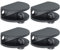 Alise Glass Shelf Bracket Adjustable Shower Brackets,Heavy Duty Rectangle Clamp Holder for 6-10mm Glass Shelves,Wall Mount Clamps Clip Support Panel Hardware Replacement Part,Black(Pack of 4)