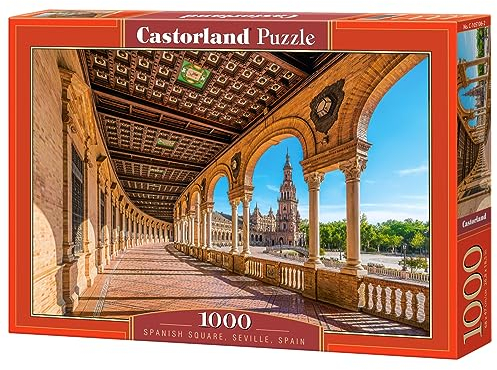 CASTORLAND 1000 Teile Puzzles, Spanischer Platz, Sevilla, Spanien, Andalusien, Denkmalpuzzle, Erwachsenenpuzzle, Castorland C-105106-2