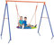 Outsunny Altalena da Giardino per Bambini, Altalena a Nido per 1-2 Bambini con Struttura ad A in Metallo Rinforzato, 196x172x180cm, Multicolore