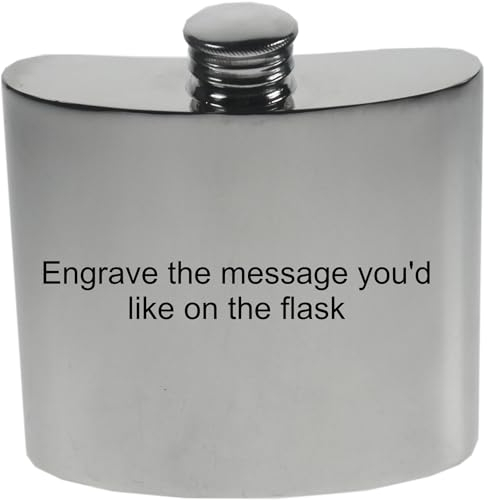 Wentworth Pewter - Flasque en étain poli uni, flasque à spiritueux, capacité de 118 ml, avec gravure gratuite