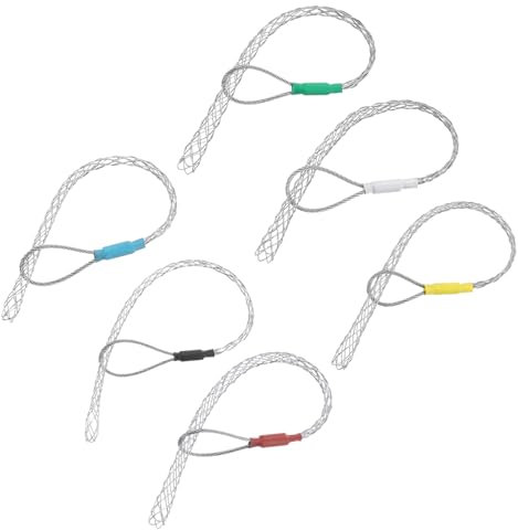 sourcing map Cable Pulling Grip for 4-25mm Cable(6 Colors) 22/26/30/37/39/52cm Wire Mesh Puller Socks Grip Single Head Galvanizing Steel Wire Grips Net Cover Smooth