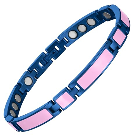 YINOX Supermagnetisches Edelstahlarmband für Damen, modisches Nachtleuchtarmband, Magnetarmband für Damen, Geschenkbox im Lieferumfang enthalten (Rosa)