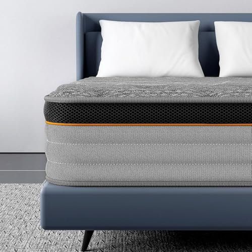 Good Nite King Size Mattress Pocket Springs 5FT 10 Inch Hybrid Medium Firm Bed 150x200x25cm with 9-Zone Support Reinforced Edges Breathable Grey Knit Fabric Mattress in a Box