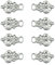 XCSJ Metall Miederhaken Dirndl, 8 Stück (4 Paar),Dirndl Knöpfe, Hübsche Miederhaken Miederösen Für Dirndl Tracht, Trachtenmode Trachtenrock, Mieder Coursage, 33x21mm (Silber)
