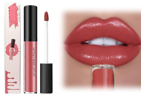 Cremiger Make up Lipgloss, 2024 Neu 12 Farben Creme Textur Lippenstift, Sexy Frauen Langlebiger feuchter Lippenstift, Lippgloss Lippenstift 24 stunden Halt Non-stick Cup (11, 25g)