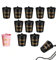 12 vasos de chupito con cadena, 30 ml, vasos de chupito reutilizables, para fiestas, vasos de chupito para colgar en bodas, despedidas de soltero