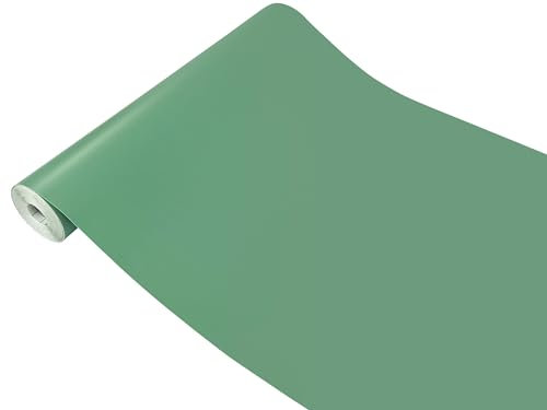 Klebefolie Möbel 45x1500 cm | Möbelfolie selbstklebend matt oder glänzend | Einfarbig Klebefolie für Möbel - einfache Anwendung, ideal für die Renovierung von Küche oder Bad | Salbeigrün Matt