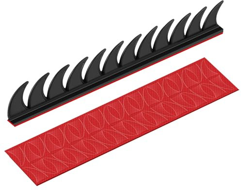 Giilayky Reflektierender Motorradhelm, Mohawk-Spikes, Gummi-Sturzsäge mit roten Helm-Aufklebern (Helm nicht im Lieferumfang enthalten)